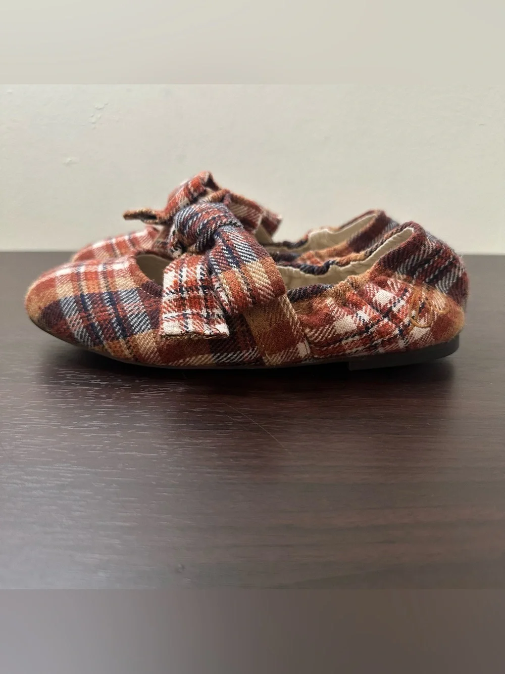 Sam Edelman Plaid Bow Mary Jane Felicity Slip-On Flat Round Toe Shoes Girl 2 New
